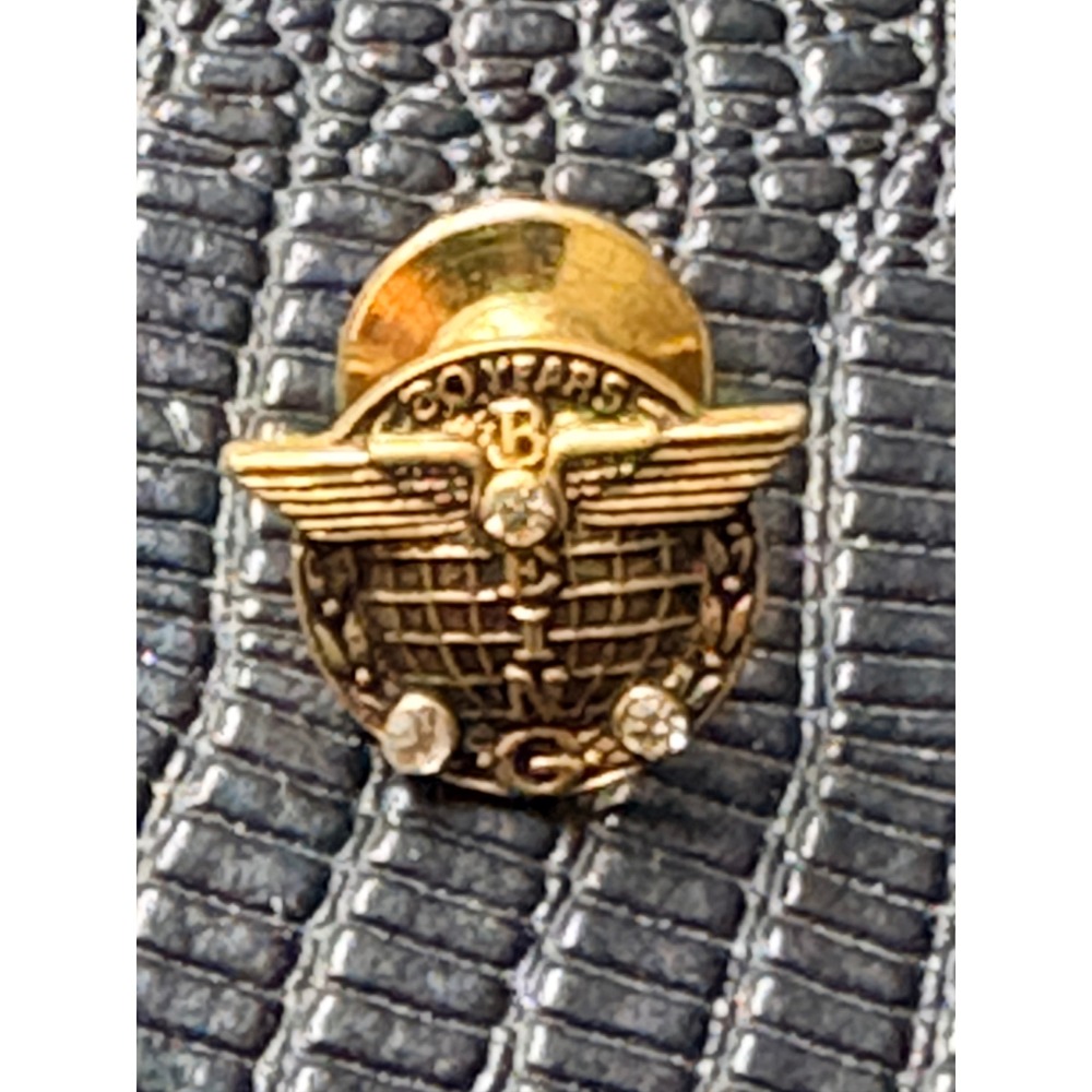 Vintage Boeing 30 Years Service Pin 1/10 10K Gold Filled Aviation Wings EJ 0076